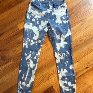Custom tie dye bleach jeans